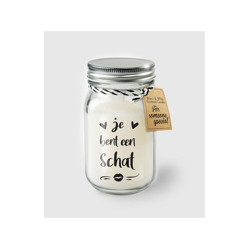 Paperdreams Black & White scented candles - Je bent een schat