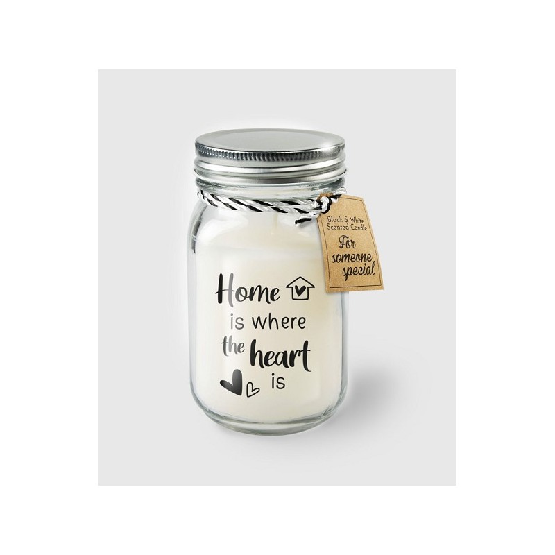 Bougies parfumées Paperdreams Black & White - La maison est là où le cœur