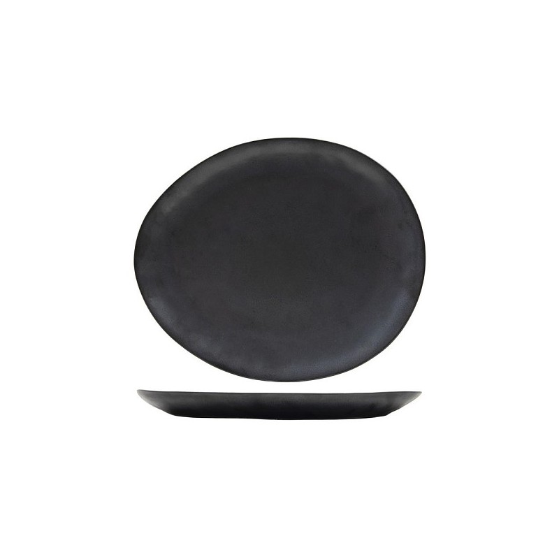 Assiette plate ovale Manhattan 28,2x24cm boîte de 6 pièces anthracite