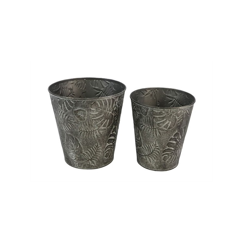 Pot de fleurs Floresta zinc lot de 2