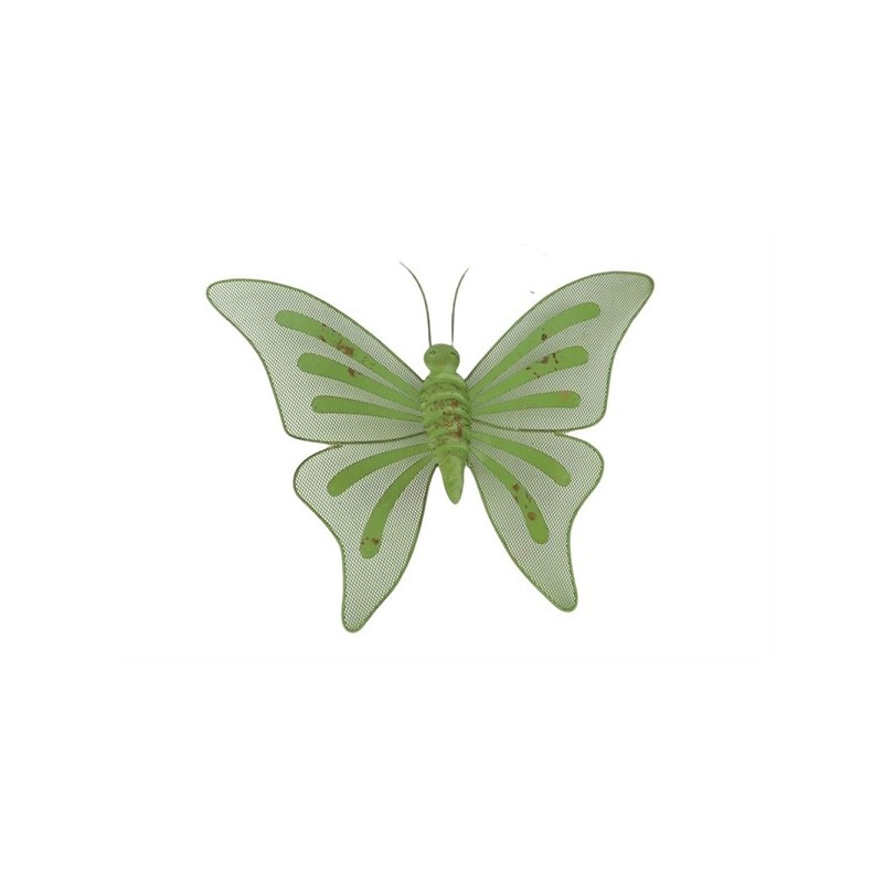 Déco Butterfly Fab 44x3,5x33cm métal vert