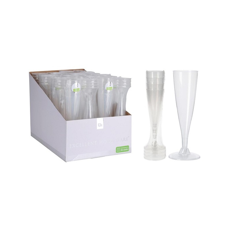 Excellent Houseware Re- Useable Champagneglas Kunststof 130ml Set Van 4 Stuks