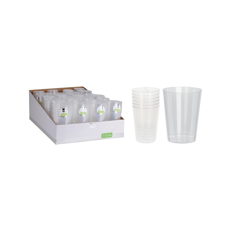 Excellent Houseware re-useable Drinkglas van kunststof 280ml set van 6 stuks Vaatwasserbestendig