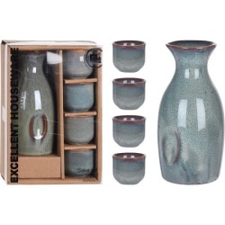 Service à saké poterie 5 pièces