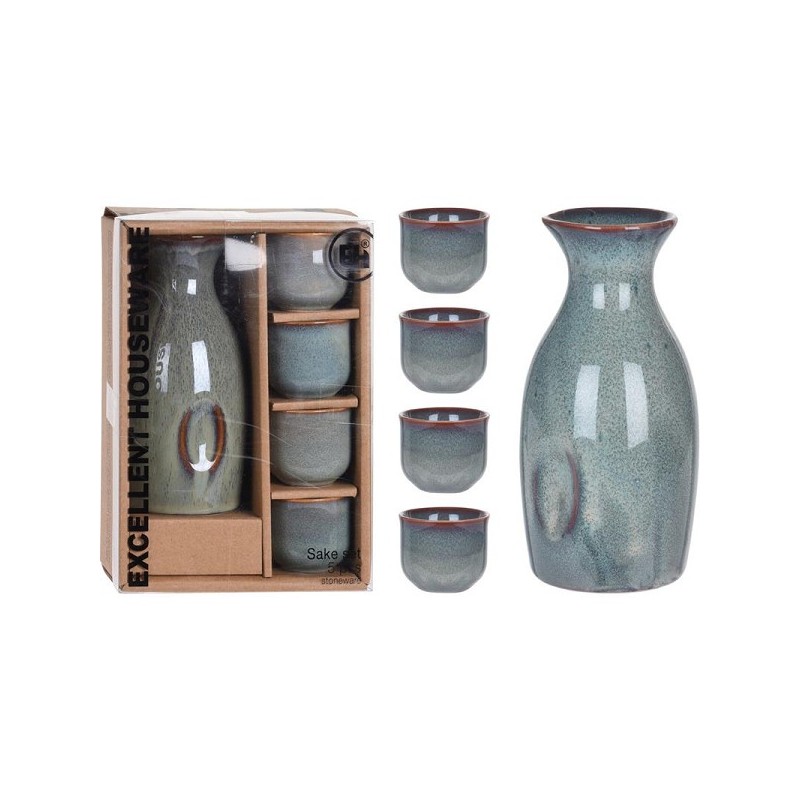 Service à saké poterie 5 pièces