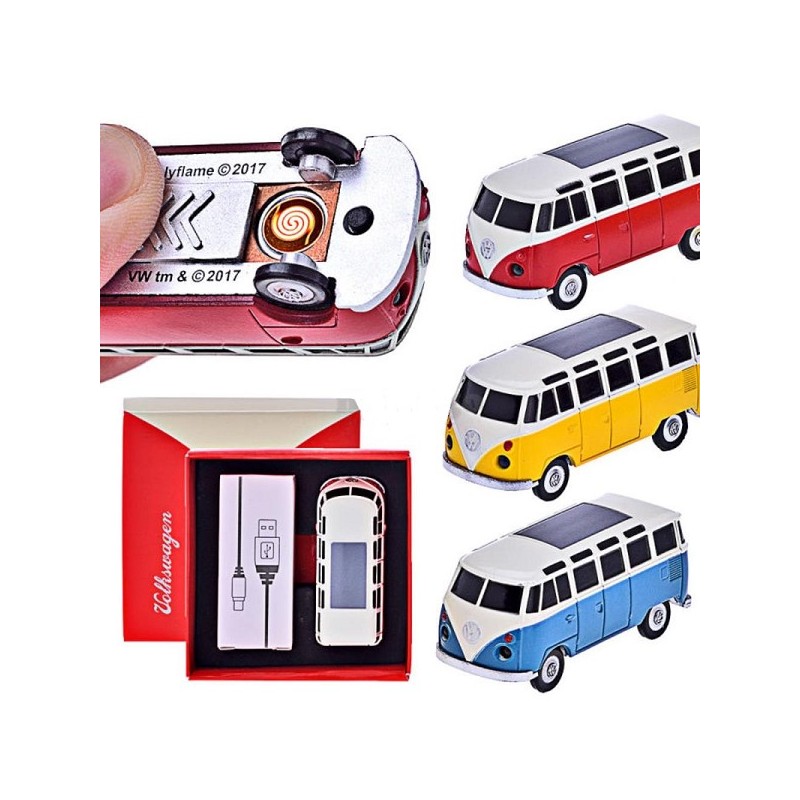 Aansteker USB Volkswagen T1 6x3x2cm met echt werkende koplampen