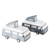 Boltze Home Tirelire Vanlife camping-car polyrésine - 19x11x12cm - disponible en gris clair ou gris foncé