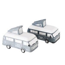 Boltze Home Tirelire Vanlife camping-car polyrésine - 19x11x12cm - disponible en gris clair ou gris foncé