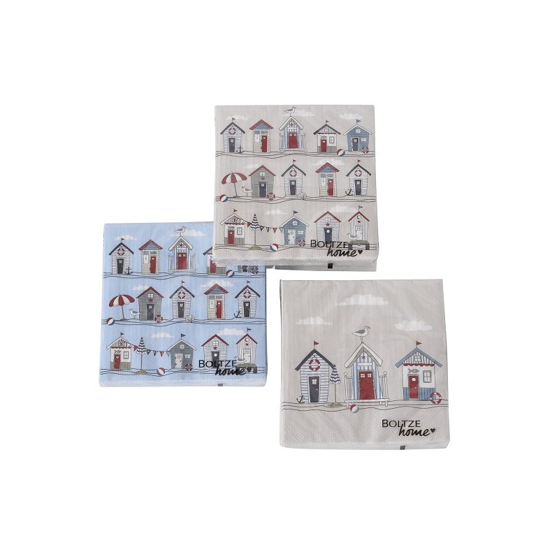 Boltze Home Serviettes Beachhouse 20 pièces 33x33cm