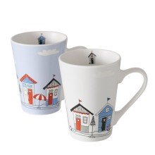 Boltze Home Mok Beachhouse 300 ml - H11cm dia 8cm- verkrijgbaar in 2 verschillende kleuren