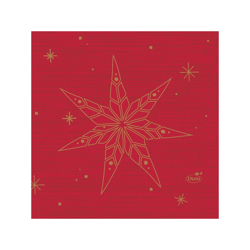 Serviettes Duni Star Stories Rouge 24x24cm