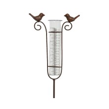 Decoris Regenmeter met vogels van polyresin L18-W5-H115cm Bruin
