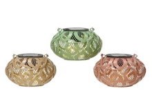 Lanterne solaire Lumineo dia13,5-H12,5cm - disponible en vert clair, rose ou taupe