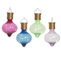 Lumineo Solar lamp bulb druppelvorm met hengsel- dia7.7-H11.7cm- verkrijgbaar in roze, blauw groen of lila