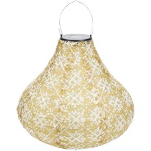 Lampe solaire lanterne forme poire dia30cmx27cm 1 LED blanc chaud