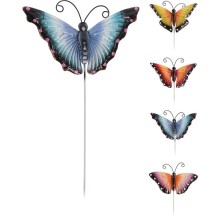Piquet de jardin Papillon métal 21x1x63cm disponible en 4 couleurs différentes