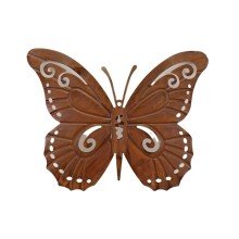 HBX natural living Déco murale métal papillon Madame 44,5xh35cm couleur rouille