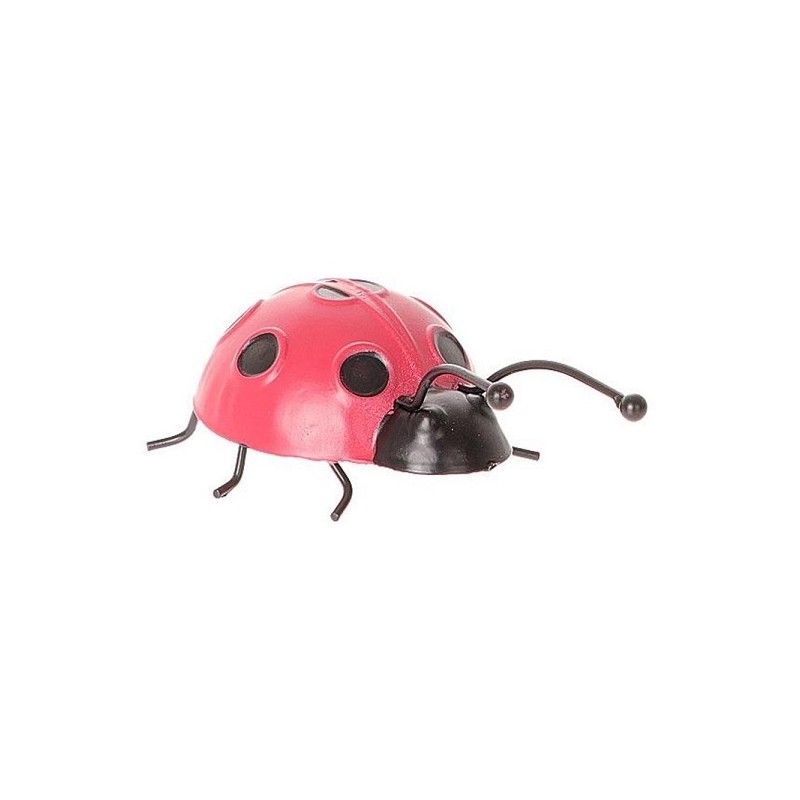 Déco murale coccinelle 14x8,5xh4cm rouge