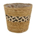 Dijk Natural Collections Mand zeegras met plastic binnenzijde Ø18x16cm naturel/zwart