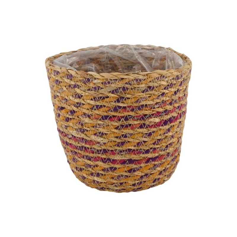 Dijk Natural Collections Mand zeegras met plastic binnenzijde Ø14x12cm Multi