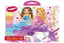 Grafix Besties Verven met water 20x20cm, 8 vel met penseel