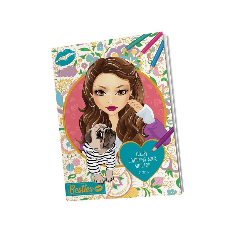 Grafix Besties Luxury Kleurboek A4 Met Folie, 24 Vel