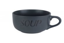 Soepkom SOUP met oor Ø11xH8,5cm donker grijs