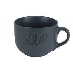 Bol à soupe SOUP avec anse Ø11xH8,5cm gris foncé