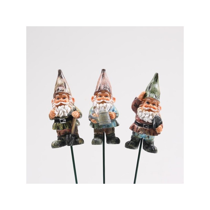 Gnome 10 cm sur un bâton d'une longueur de 9 cm