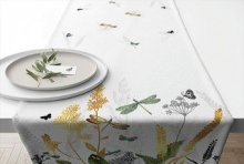 Ambiente Tafelloper Ornamental Flowers White 40x150cm 100% Katoen