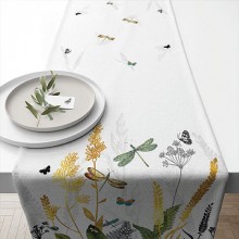 Ambiente Chemin de table Fleurs ornementales blanc 40x150cm 100% Coton