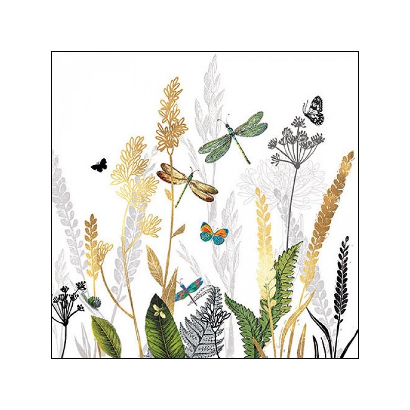 Ambiente Servetten Ornamental Flowers White 25x25cm