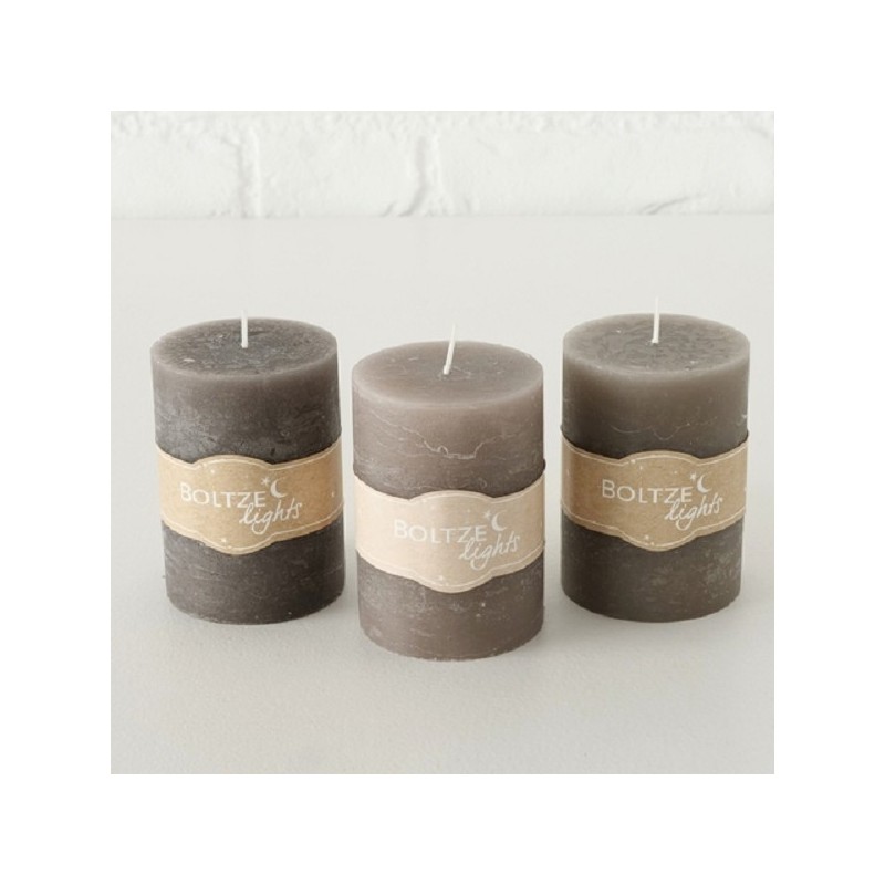 Boltze Home Stompkaars Ø7xH10cm Grey Wax