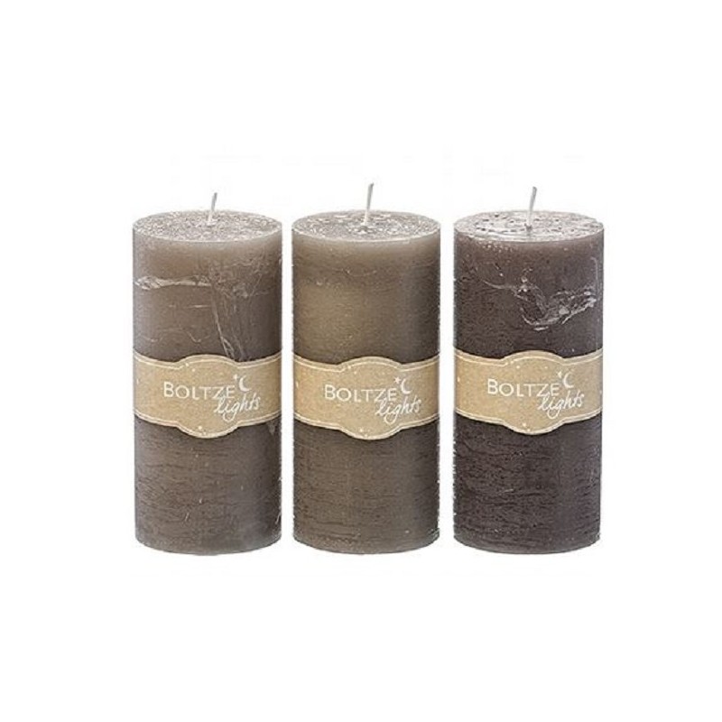 Boltze Home Stompkaars Ø7xH15cm Grey Wax