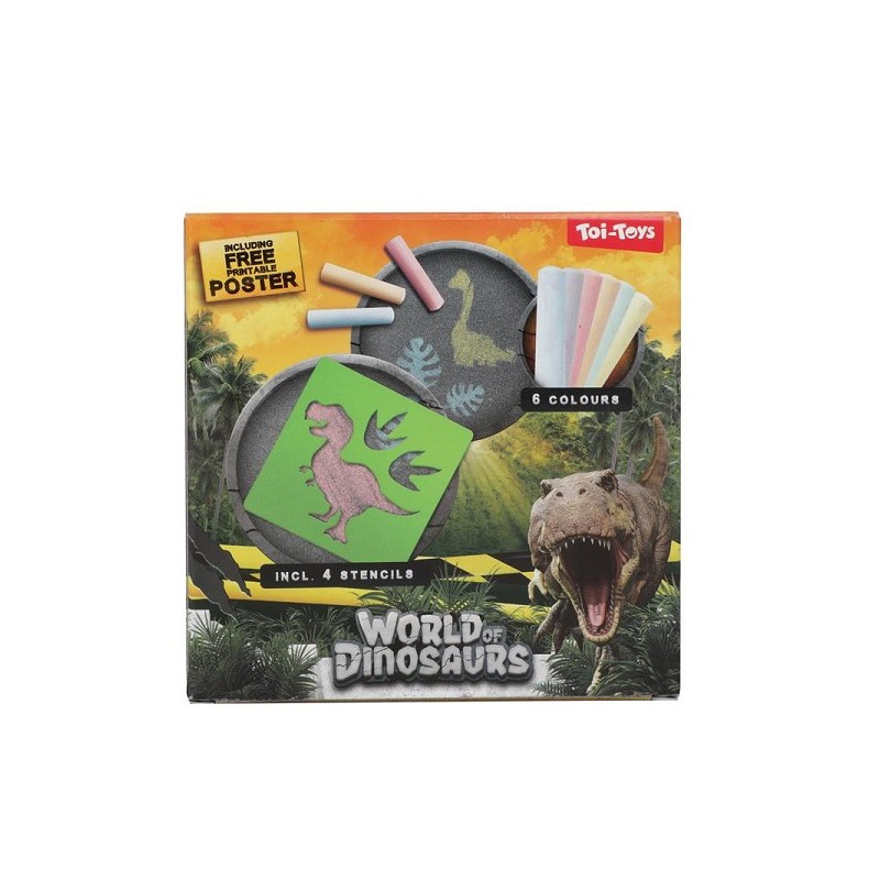 Ensemble de craies de trottoir Toi Toys World of Dinosaurs avec 4 modèles