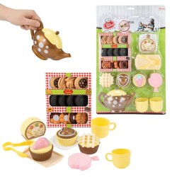 Toi Toys Ensemble de jeu du marché alimentaire High tea - théière+biscuit+cupcake