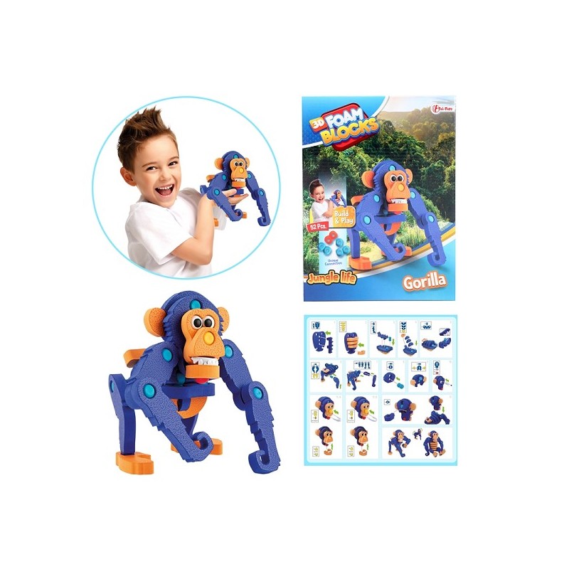 Toi Toys puzzle 3D construction mousse Singe 19cm