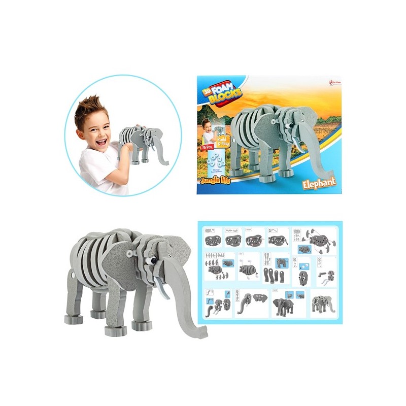 Toi Toys puzzle 3D construction mousse Éléphant