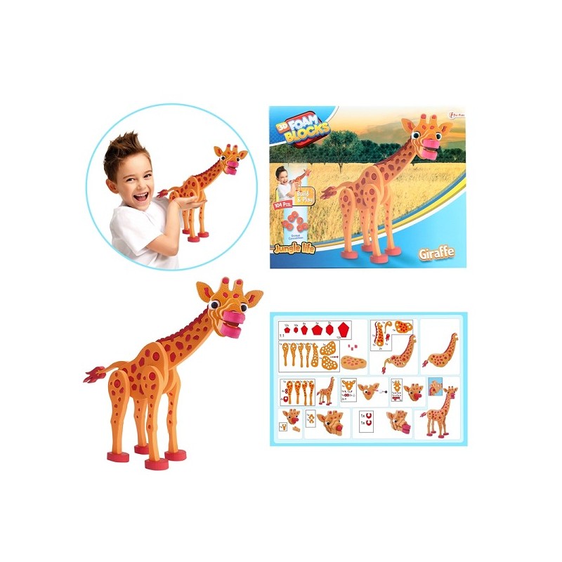 Toi Toys puzzle 3D en mousse de construction Girafe