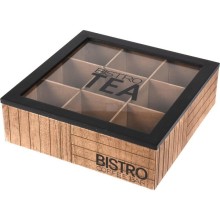 Boîte à thé Bistro 9 compartiments 24x24x7,5cm