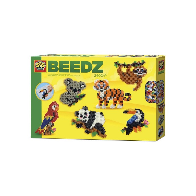 Ses BEEDZ Perles thermocollantes Animaux de la jungle 2400 perles