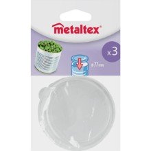 Metaltex 3 couvercles en plastique transparent pour canettes Ø7,7cm