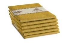 DDDDD Theedoek bees 60x65cm yellow per 6 stuks