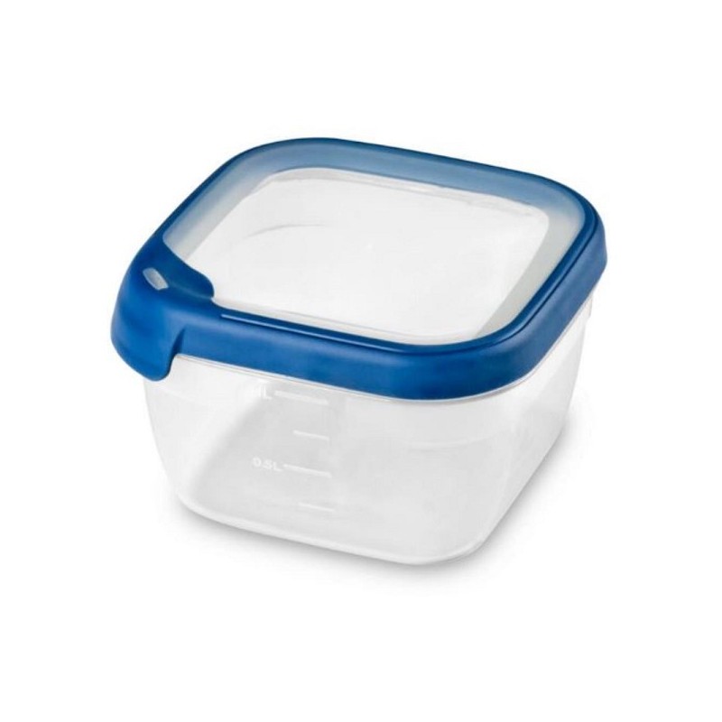 Curver Grand Chef Eco Récipient Alimentaire 1,2 L Carré Transparent/Bleu Foncé