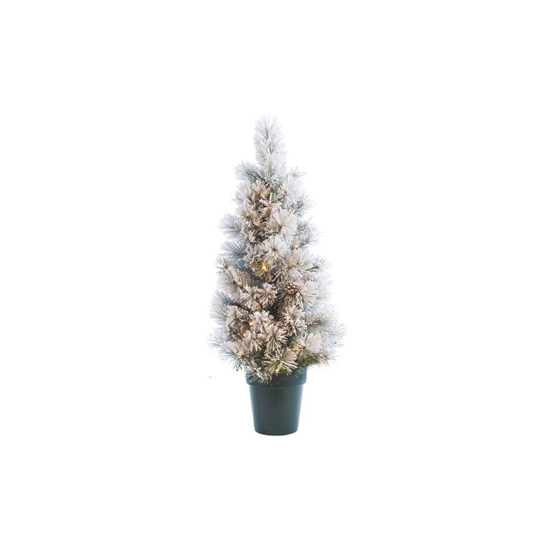 Kerstboom Vancouver besneeuwd in pot 120cm verlicht met 80LED outdoor voor buiten