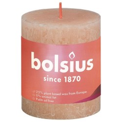 Bolsius Bougie bloc rustique collection Shine 80/68 Misty Pink - Misty Pink