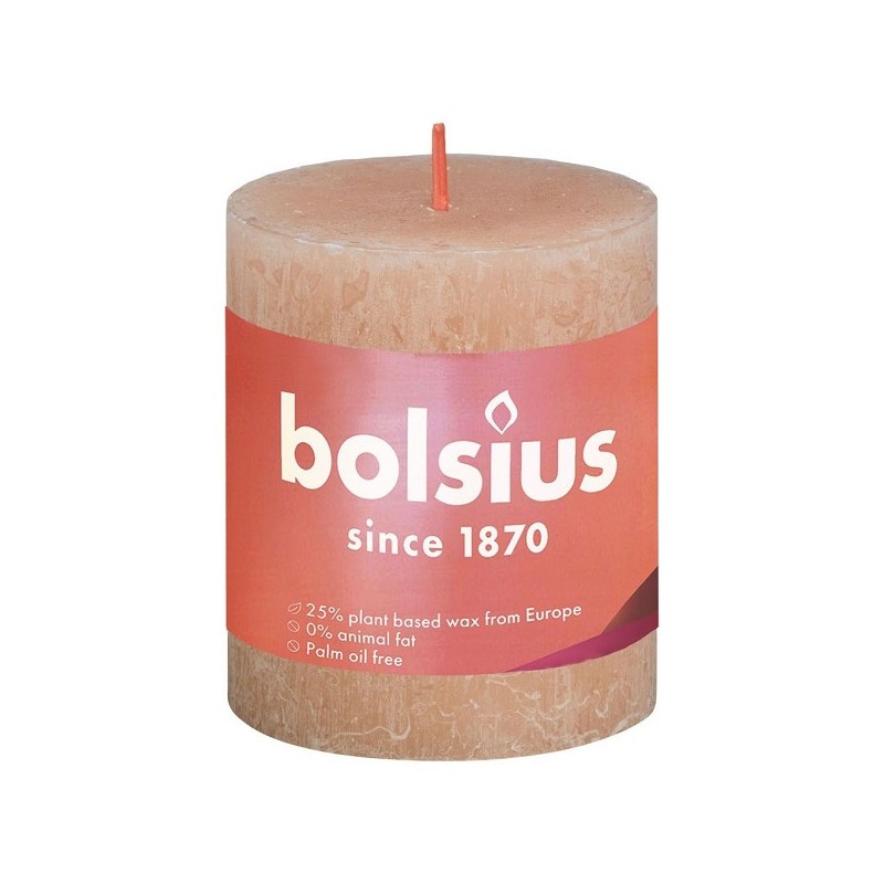 Bolsius Bougie bloc rustique collection Shine 80/68 Misty Pink - Misty Pink