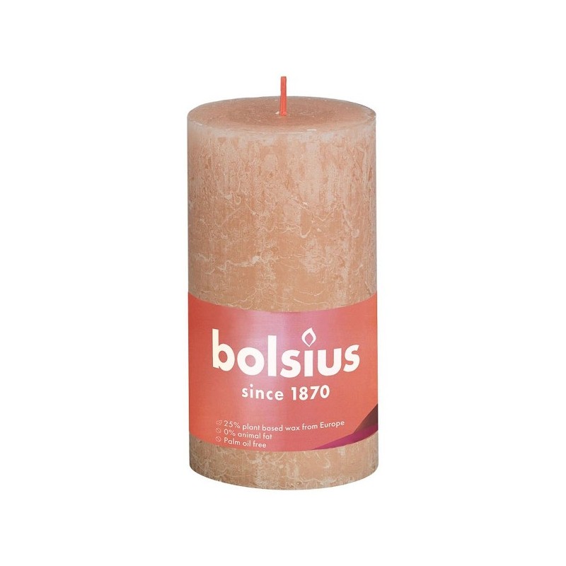 Bolsius Rustiek  stompkaars Shine collection 130/68 Misty Pink- Nevelig Roze