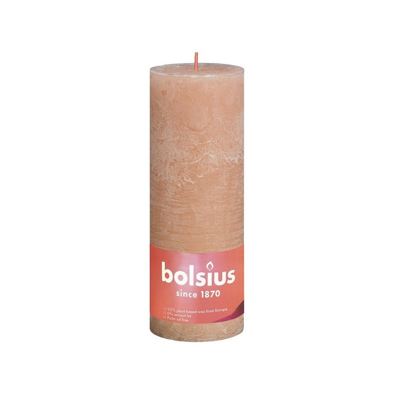Bolsius Rustiek stompkaars Shine collection 190/68 Misty Pink- Nevelig Roze