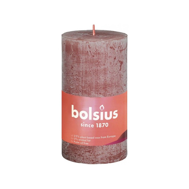 Bolsius Bougie bloc rustique collection Shine 100/50 Suède Marron